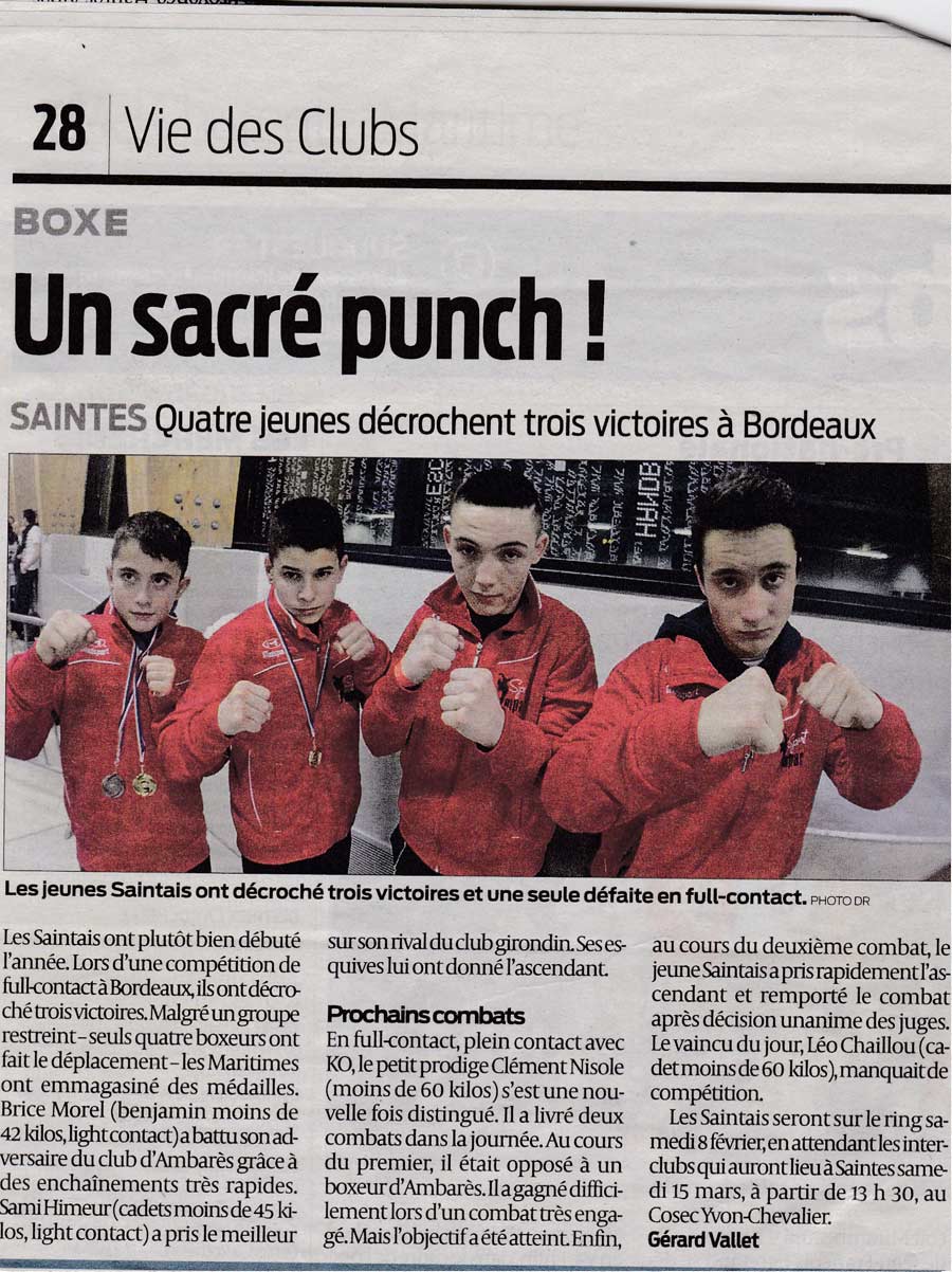 Un sacré punch - Sud Ouest